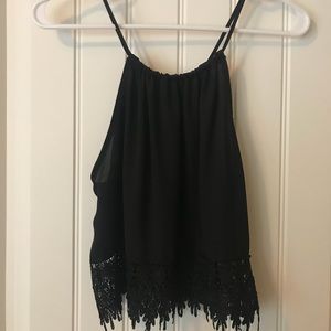 Black cropped tank top